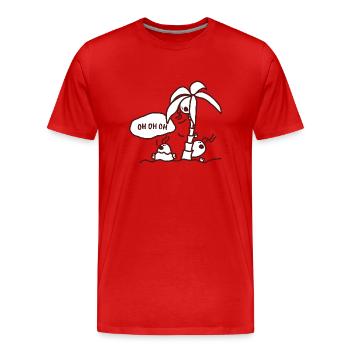 Ohohoh - Les œufs de chant en vacances - T-shirt bio Premium Homme - rouge - Devant - Damien (186cm)