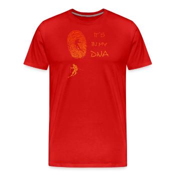 Skiing Ski Pistensau Geschenk - Männer Premium Bio T-Shirt - Rot - Vorne - Damien (186cm)