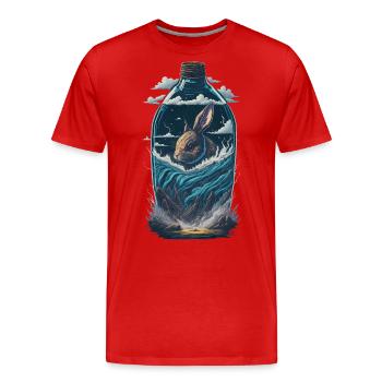Rabbit Rabbit Bottle - Men's Premium Organic T-Shirt - red - Front - Damien (186cm)