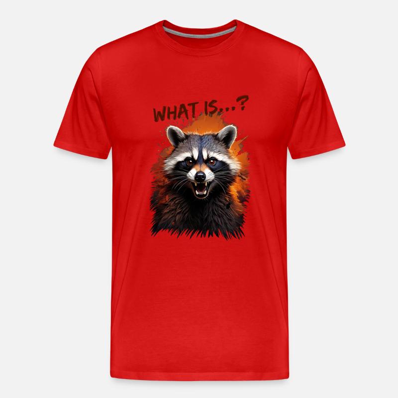 Wütender Waschbär – "What is...?" - Männer Premium Bio T-Shirt - undefined