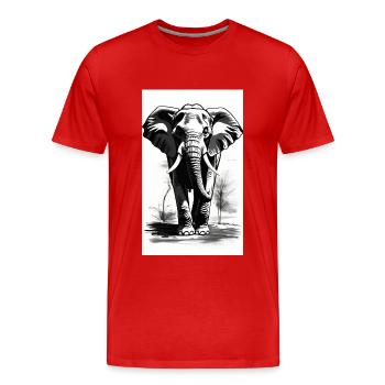Elephant | Wild Animal | Africa | Children's motifs - Men's Premium Organic T-Shirt - red - Front - Damien (186cm)
