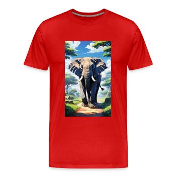 Elephant | Wild Animal | Africa | Children's motifs - Men's Premium Organic T-Shirt - red - Front - Damien (186cm)