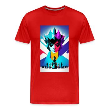 Échecs | Pièce d’échecs | Joueur d’échecs - T-shirt bio Premium Homme - rouge - Devant - Damien (186cm)