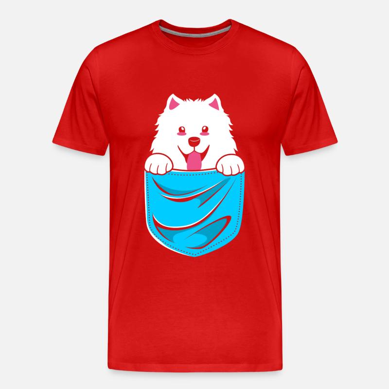 Samojede - Männer Premium Bio T-Shirt - Rot