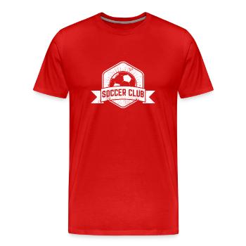 FOOTBALL FOOTBALLER SOCCER TEAM CHAMPION MOTIFS - Men's Premium Organic T-Shirt - red - Front - Damien (186cm)