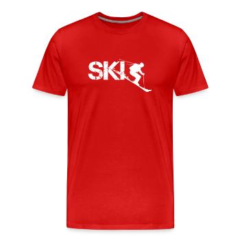 Conception de skis - T-shirt bio Premium Homme - rouge - Devant - Damien (186cm)