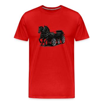 Chariot avec jantes chromées modernes - T-shirt bio Premium Homme - rouge - Devant - Damien (186cm)