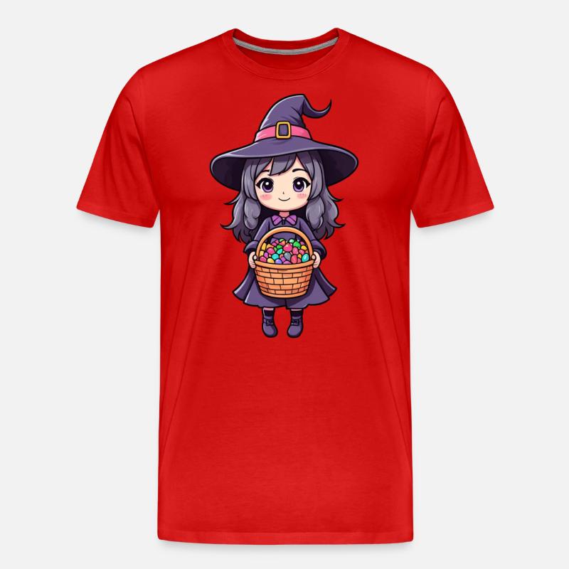 Süßes Hexenmädchen - Männer Premium Bio T-Shirt - Rot