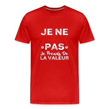 Je Vieillis Pas Je Prends De La Valeur - T-shirt bio Premium Homme - rouge - Devant - Damien (186cm)