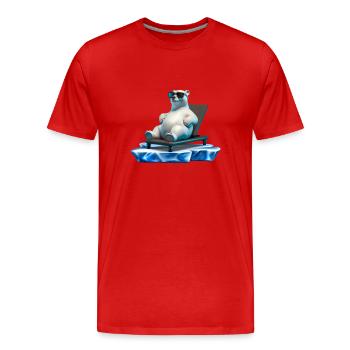 Polar Bear Sunglasses Sun Lounger Ice floe - Men's Premium Organic T-Shirt - red - Front - Damien (186cm)