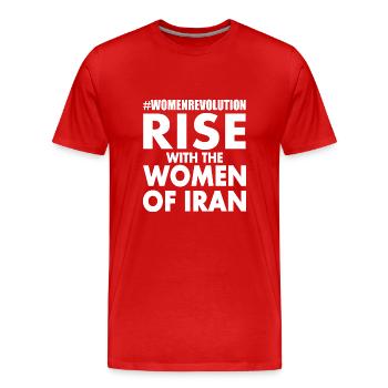 Rise with the women of iran - Men's Premium Organic T-Shirt - red - Front - Damien (186cm)