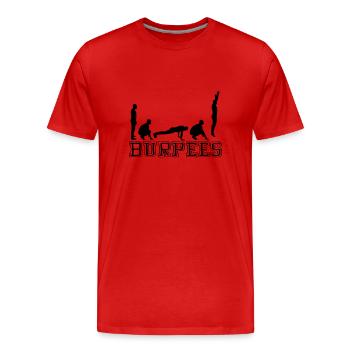 Burpees (Silhouette) - Men's Premium Organic T-Shirt - red - Front - Damien (186cm)