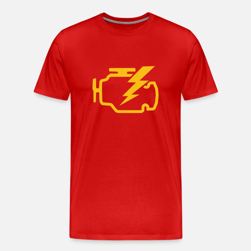 check engine light Zeichen Geschenkidee - Männer Premium Bio T-Shirt - Rot