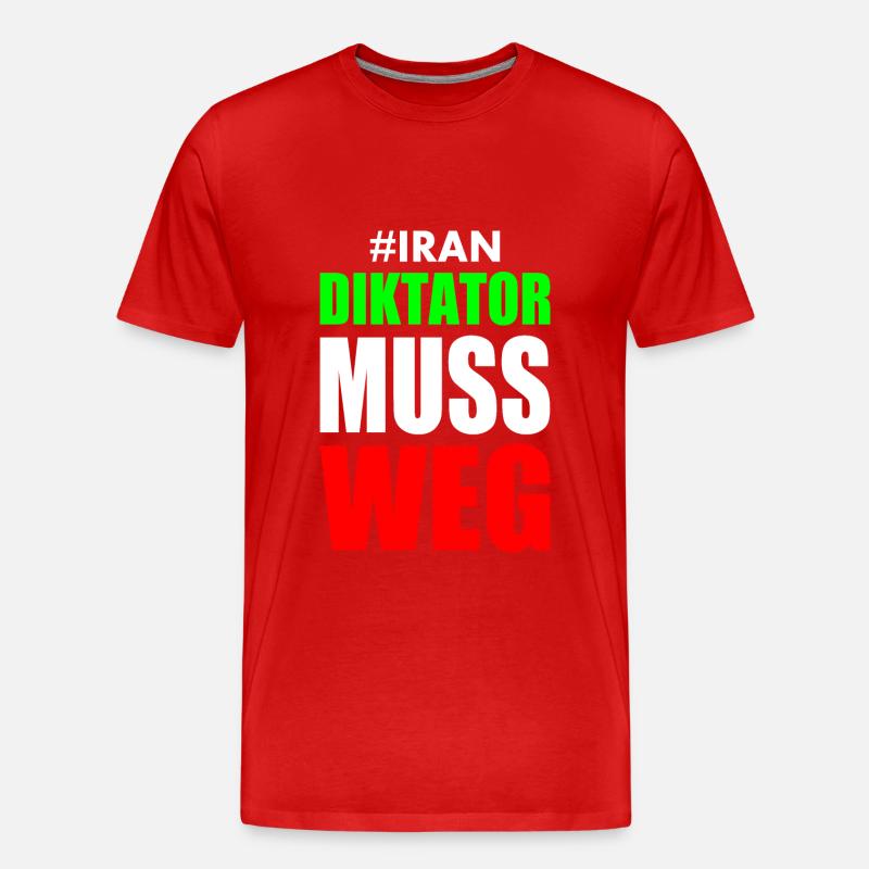 diktator muss weg iran - Männer Premium Bio T-Shirt - Rot