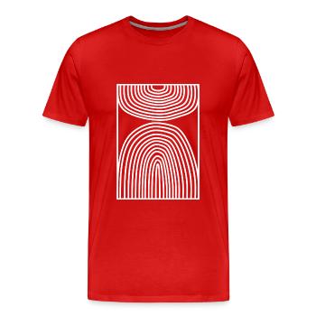 Aesthetic Regenbogen-Formen Abstrakte Kunst - Männer Premium Bio T-Shirt - Rot - Vorne - Damien (186cm)