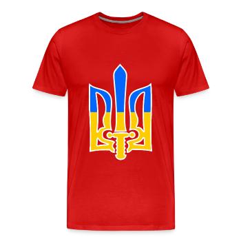 ukraine - Men's Premium Organic T-Shirt - red - Front - Damien (186cm)