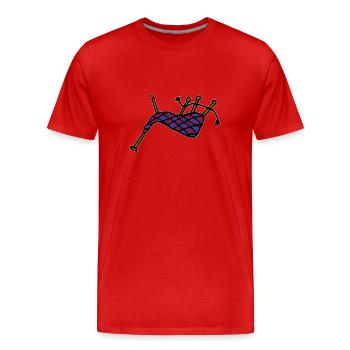 Dudelsack - Männer Premium Bio T-Shirt - Rot - Vorne - Damien (186cm)