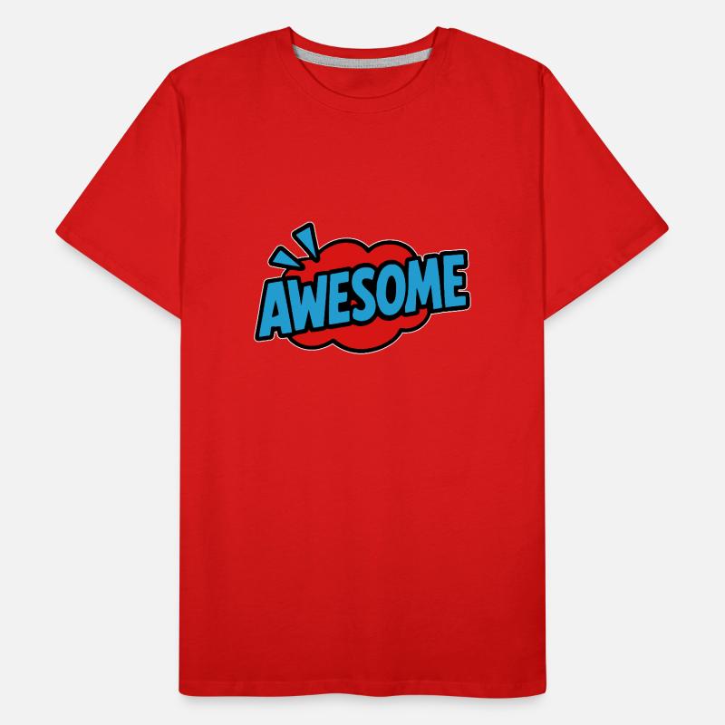 Awesome Retro Schriftzug Comic Männer Premium Bio T-Shirt