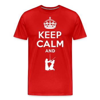 Keep Calm - Kendo - T-shirt bio Premium Homme - rouge - Devant - Damien (186cm)