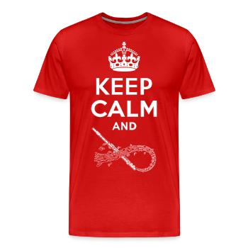 Keep Calm - Querflöte - T-shirt bio Premium Homme - rouge - Devant - Damien (186cm)