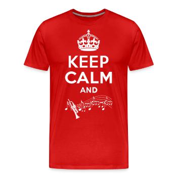 Keep Calm - Trompete - T-shirt bio Premium Homme - rouge - Devant - Damien (186cm)