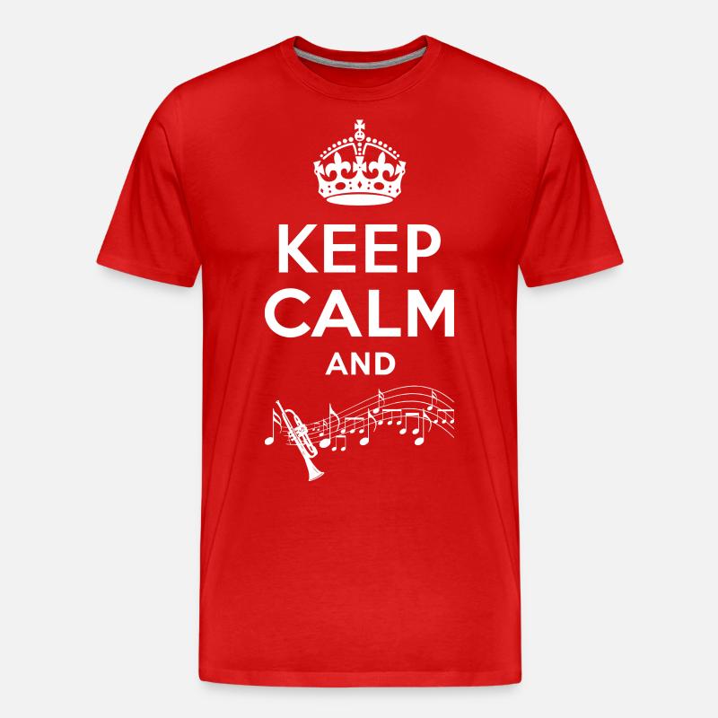Keep Calm - Trompete - Männer Premium Bio T-Shirt - Rot