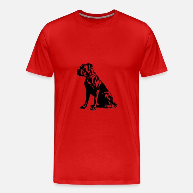 Boxer Hund - Männer Premium Bio T-Shirt - Rot