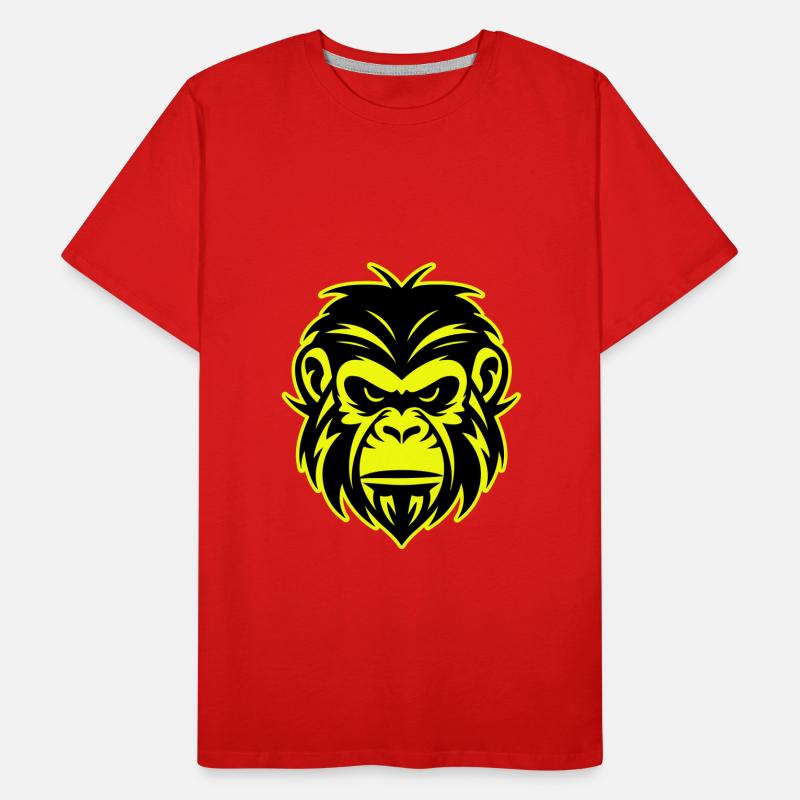 Monkey Head Portrait Icon Men's Premium Organic T-Shirt