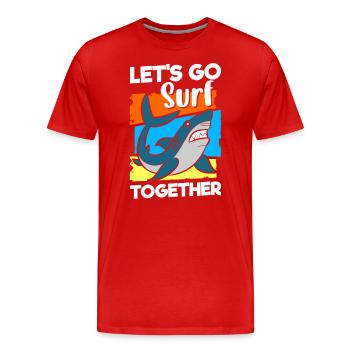 Shark Sea Underwater Predatory Fish - Men's Premium Organic T-Shirt - red - Front - Damien (186cm)