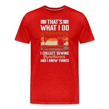 Couturière Couturière Tailleur sur mesure - T-shirt bio Premium Homme - rouge - Devant - Damien (186cm)