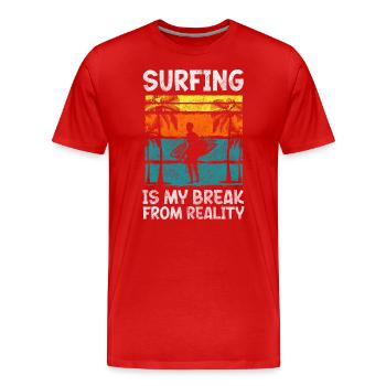 Surfer Surferboy Windsurfen Surfboard - Männer Premium Bio T-Shirt - Rot - Vorne - Damien (186cm)