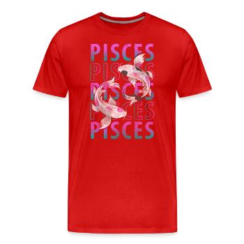 Horoscope du zodiaque Constellation du zodiaque - T-shirt bio Premium Homme - rouge - Devant - Damien (186cm)