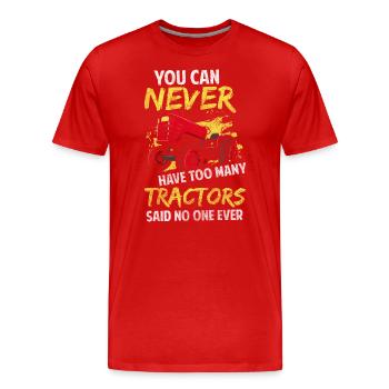 Tracteurs tracteurs tracteurs - T-shirt bio Premium Homme - rouge - Devant - Damien (186cm)