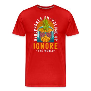 Musicians Techno Songs Festival - Men's Premium Organic T-Shirt - red - Front - Damien (186cm)