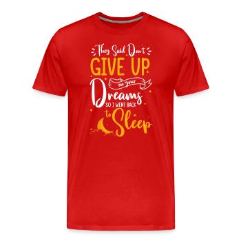 Dormir, lever tard, se détendre, se reposer - T-shirt bio Premium Homme - rouge - Devant - Damien (186cm)