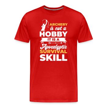 Archer Longbow Hobby Résultats - T-shirt bio Premium Homme - rouge - Devant - Damien (186cm)