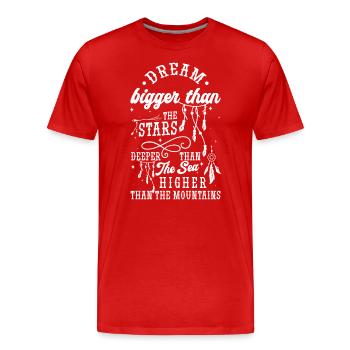 Rêve Plume Souhait Rêves - T-shirt bio Premium Homme - rouge - Devant - Damien (186cm)