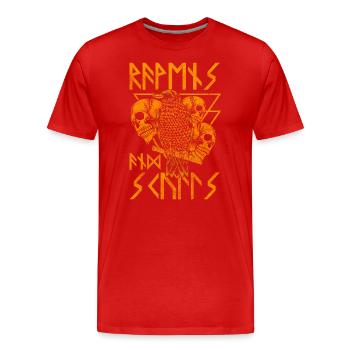 Rabe Dichter Episch - Männer Premium Bio T-Shirt - Rot - Vorne - Damien (186cm)