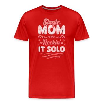Nachwuchs Solo Vatertag - Männer Premium Bio T-Shirt - Rot - Vorne - Damien (186cm)