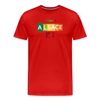Nutri Alsace - T-shirt bio Premium Homme - rouge - Devant - Damien (186cm)