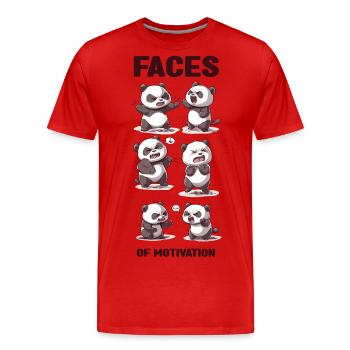 Angry Panda - Männer Premium Bio T-Shirt - Rot - Vorne - Damien (186cm)