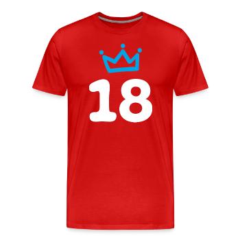 18. Geburtstag Krone Geschenkidee - Männer Premium Bio T-Shirt - Rot - Vorne - Damien (186cm)