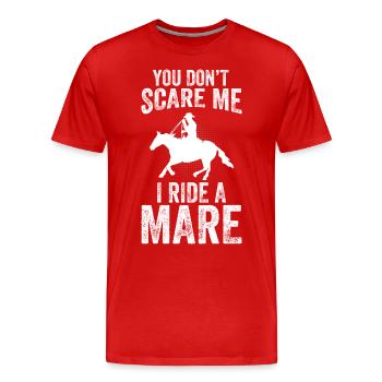 Vous ne me faites pas peur, je monte une jument ! - T-shirt bio Premium Homme - rouge - Devant - Damien (186cm)