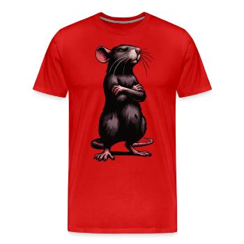 Rat, rat, propriétaire de rats, amoureux des rats, - T-shirt bio Premium Homme - rouge - Devant - Damien (186cm)