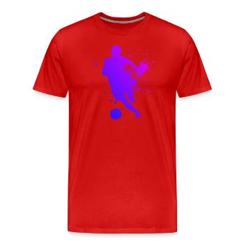 Football Football Soccer Match de football féminin - T-shirt bio Premium Homme - rouge - Devant - Damien (186cm)
