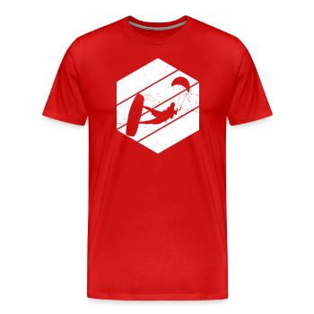 Kitesurf Femmes Kitesurf Kitesurf Kitesurf Kitesurf - T-shirt bio Premium Homme - rouge - Devant - Damien (186cm)