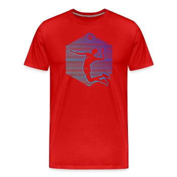 Volley-ball Volleyeur Volley Beach Volley - T-shirt bio Premium Homme - rouge - Devant - Damien (186cm)