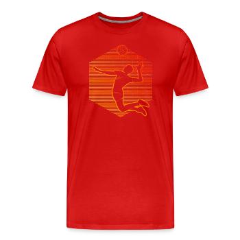 Volley Herren Volleyballspieler Beach Volley - Männer Premium Bio T-Shirt - Rot - Vorne - Damien (186cm)