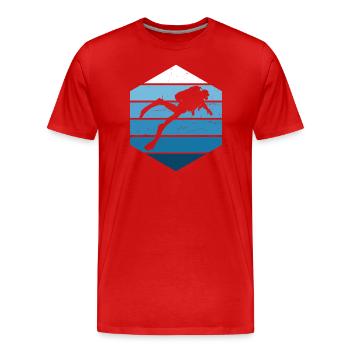 Ladies Scuba Diver Scuba Diving - Men's Premium Organic T-Shirt - red - Front - Damien (186cm)