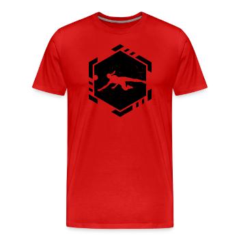 Volley-ball masculin Volley-ball féminin Jouer volley-ball sp - T-shirt bio Premium Homme - rouge - Devant - Damien (186cm)